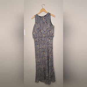 August Silk Black and Pink Floral Dress